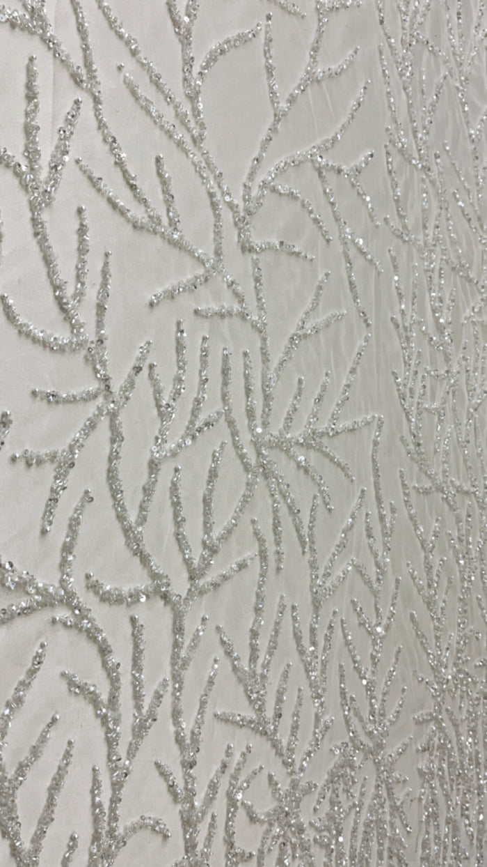 leaf branch bridal lace hand beaded