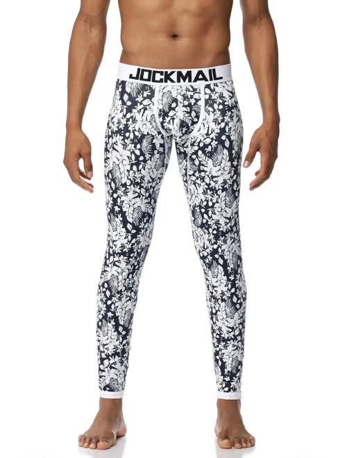 Leaf Print Long johns - Black
