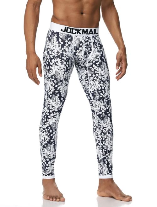 Leaf Print Long johns - Black