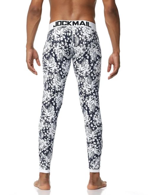 Leaf Print Long johns - Black