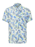 Leaves & Berries Button Up - Blue