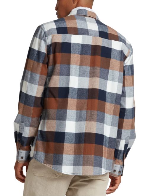 Light Brushed Flannel Long Sleeve Shirt - Navy