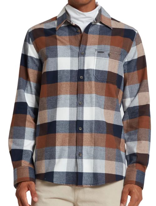 Light Brushed Flannel Long Sleeve Shirt - Navy