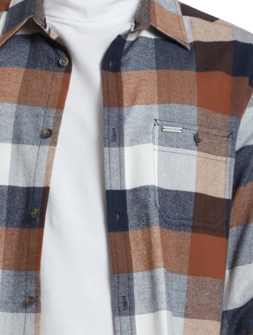 Light Brushed Flannel Long Sleeve Shirt - Navy