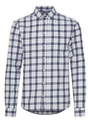 Long Sleeve Checked Shirt - Blue