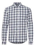 Long Sleeve Checked Shirt - Blue
