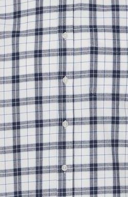Long Sleeve Checked Shirt - Blue