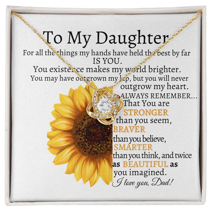 &nbsp;Love Knot Necklace for Daughter - My World is Brighter - Gift Jewelry
