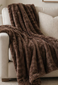Luxurious Clove Brown Faux Fur Throw