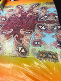 Magnolia print silky polyester lame