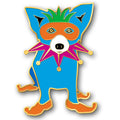 Mardi Gras Blue Dog Lapel Pin