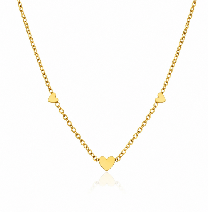 Marissa Heart Necklace - Gold Heart Charm Necklace - Zoha Los Angeles