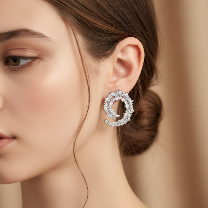 Marya Stud Earrings | Elegant Gold and Silver Jewelry