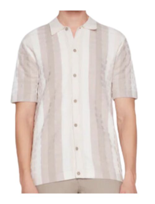Matthew Knit Button Up - Beige