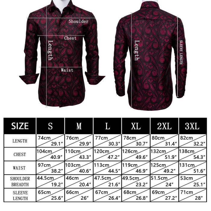 Men Long Sleeve Paisley Dress Shirt | Flower Shirt Men Long Sleeves -