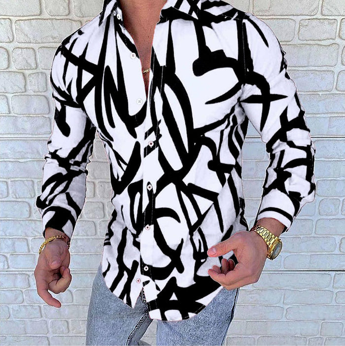 Men's European and American autumn and summer new fashion printing