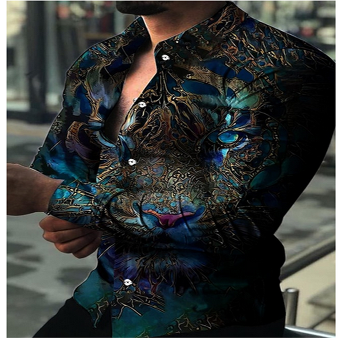 Men's Shirts Lapel Button Shirt Casual