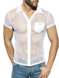 Mesh Short Sleeves Shirt - White