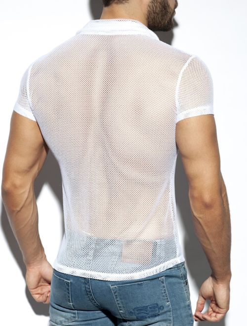 Mesh Short Sleeves Shirt - White