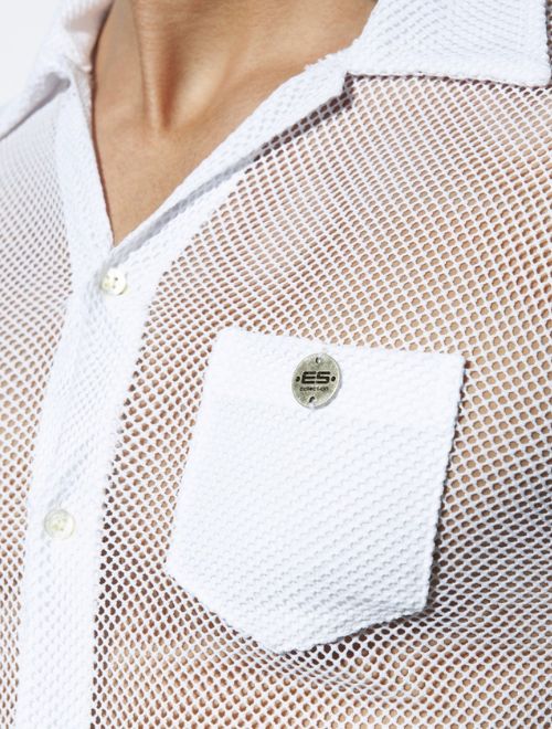 Mesh Short Sleeves Shirt - White