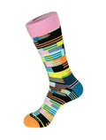 Micro Glitch Pink Crew Sock
