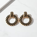 Mina Twisted Rope Hoop Earrings in Black - Zoha Los Angeles