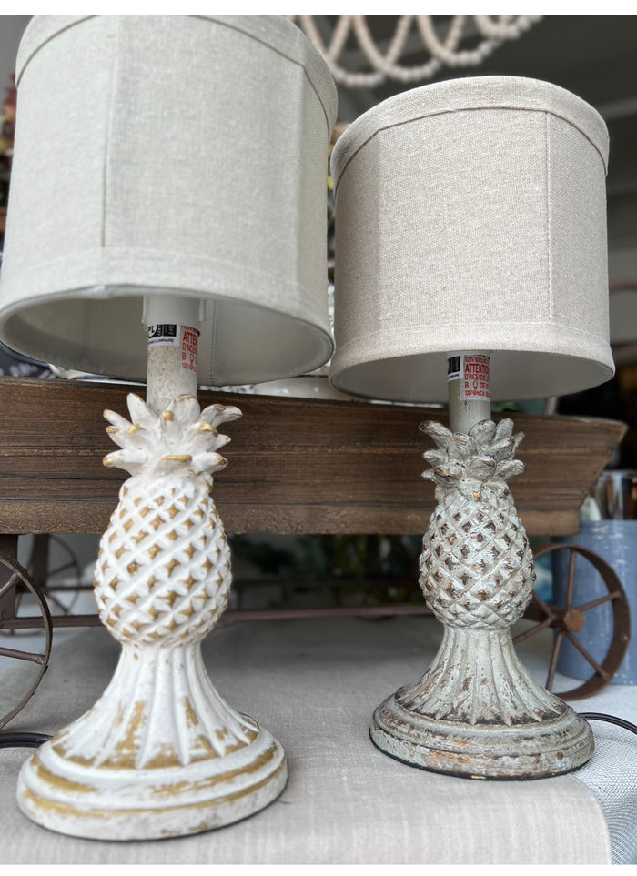 Mini Lamp Cream and Gold Pineapple