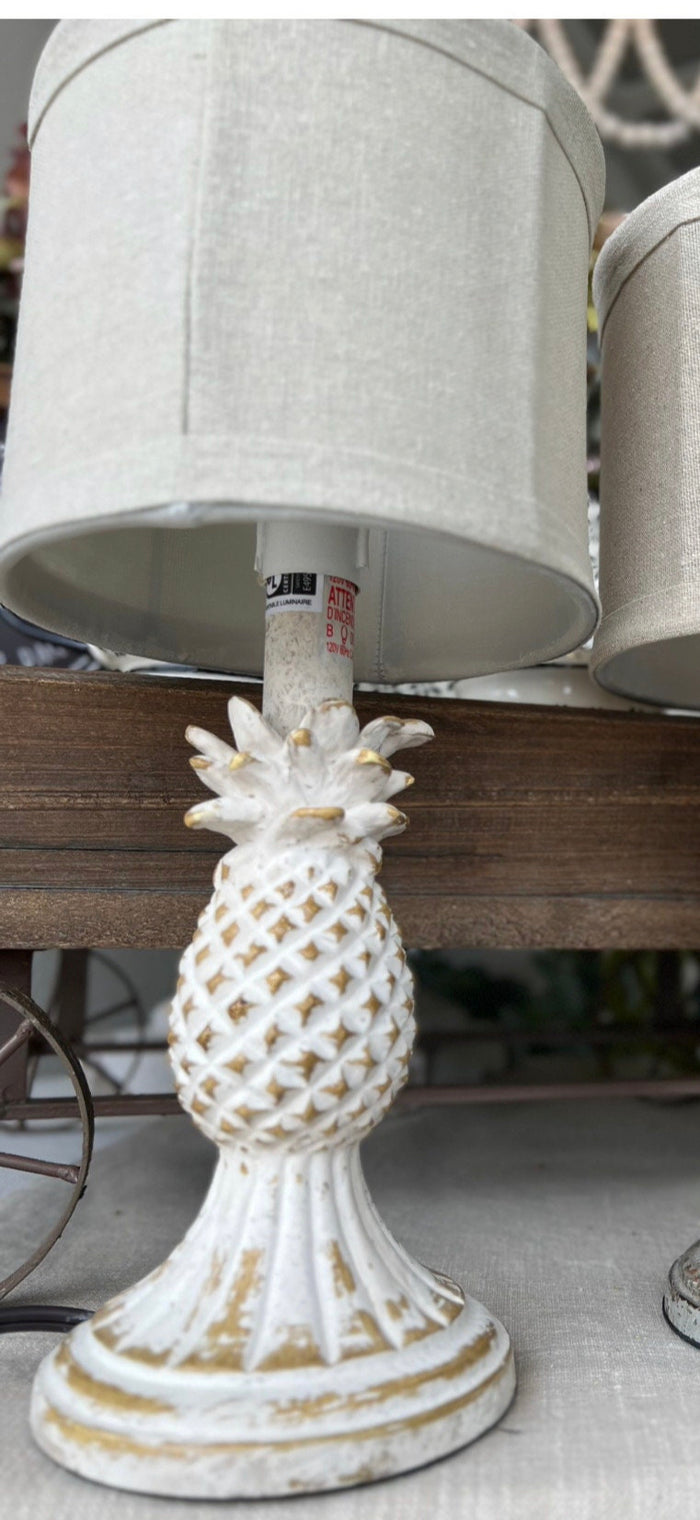 Mini Lamp Cream and Gold Pineapple