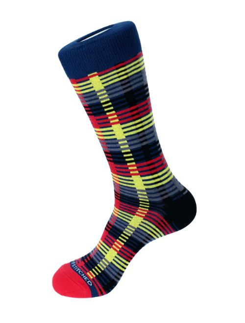 Mirage Stripe Navy Crew Sock