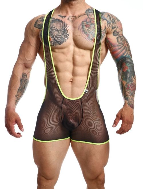 MOB Mesh Singlet - Black/Llime