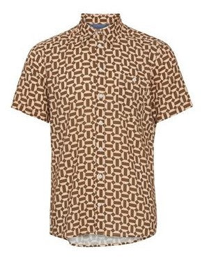 Mod Circles Button Up - Apricot