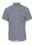 Mod Circles Button Up - Blue