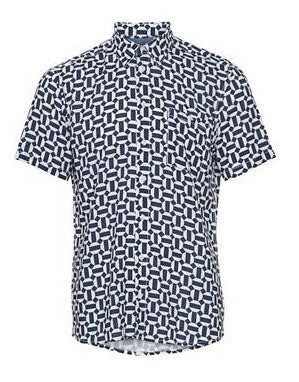 Mod Circles Button Up - Blue