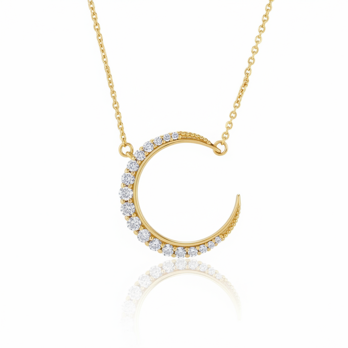 Moon Crescent Necklace | Gold, Silver & Rose Gold | Zoha Los Angeles"