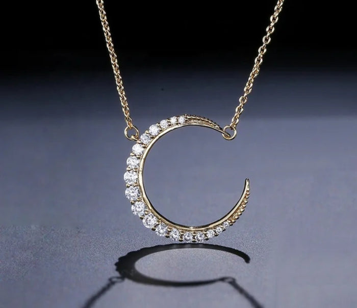 Moon Crescent Necklace | Gold, Silver & Rose Gold | Zoha Los Angeles"