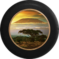 Mount Kilimanjaro Safari Landscape Jeep Camper Spare Tire Cover BLACK-CUSTOM SIZE/COLOR/INK- R182 - TireCoverPro