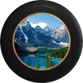 Mountain River Valley Lake Scene Wooded Pines Jeep Camper Spare Tire Cover BLACK-CUSTOM SIZE/COLOR/INK- R180 - TireCoverPro