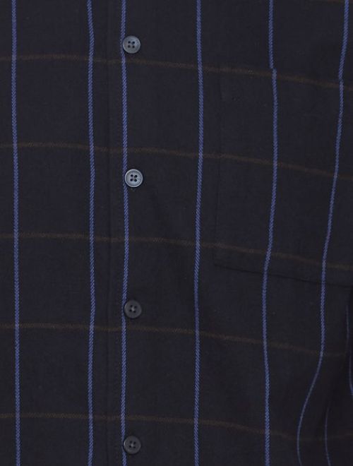 Navy & Brown Check Long Sleeve