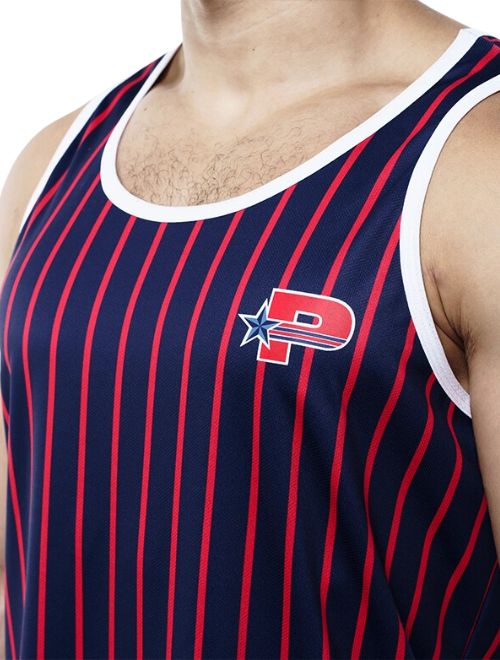 Navy Striped Tank Top