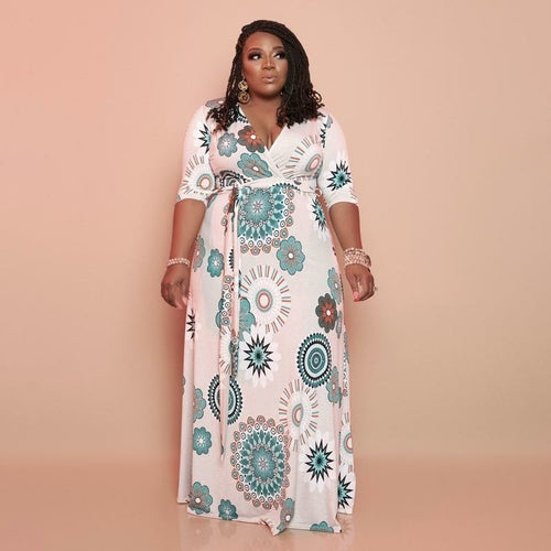 New Printing Tight Fashion Casual Long Dress