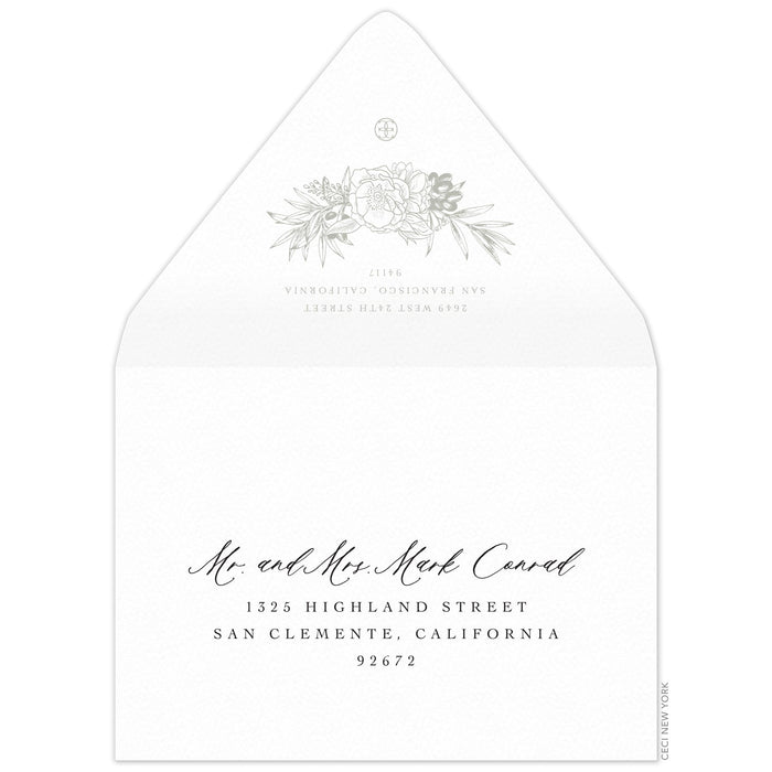 Olive Wreath Save the Date Envelope
