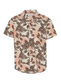 Palm Pattern Button Up - Coffee