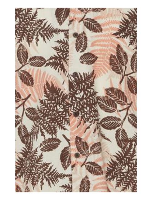 Palm Pattern Button Up - Coffee