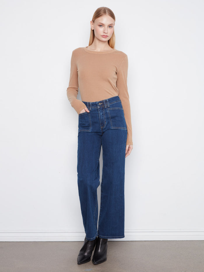 Regular rise fit providing a flattering silhouette in these jeans by Charlie B.