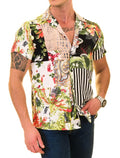 Patchwork Print Button Up Shirt