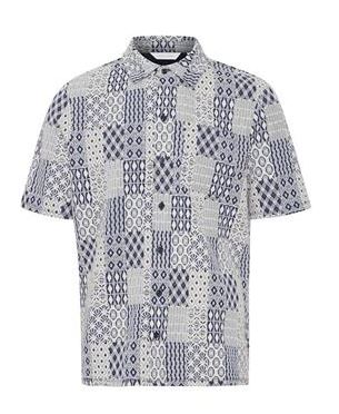 Patchwork Short Sleeve Button Up