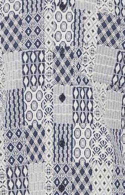 Patchwork Short Sleeve Button Up