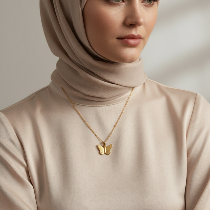 Patience & Hope Butterfly Necklace | Sabr & Amal
