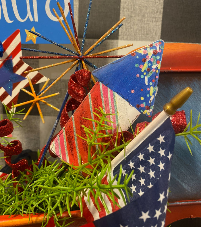 Patriotic Set of 2 Metal Sparklers for Indoor or Outdoor