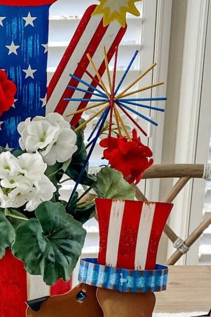 Patriotic Set of 2 Metal Sparklers for Indoor or Outdoor